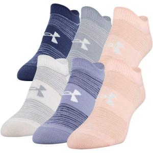 imageUnder Armour womens Essential 20 No Show Socks 6pairs DiscontinuedPeach Frost Assorted