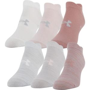 imageUnder Armour womens Essential 20 No Show Socks 6pairs DiscontinuedPink Clay Assorted