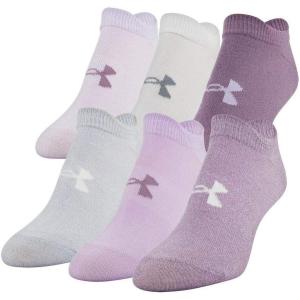 imageUnder Armour womens Essential 20 No Show Socks 6pairs DiscontinuedPurple Assorted