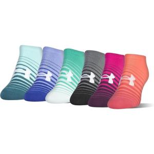 imageUnder Armour womens Essential 20 No Show Socks 6pairs DiscontinuedStripeAssorted 6pairs