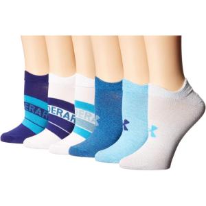 imageUnder Armour womens Essential 20 No Show Socks 6pairs DiscontinuedWhiteEquator Blue