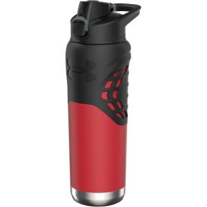 imageUnder Armour 24Oz Stainless Steel Water Bottle Insulated Carabiner Easy Carry Hook Leak Proof Kids ampamp Adults All Sports GymRedBlack