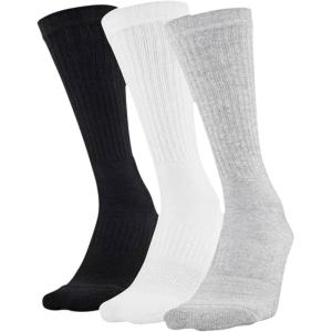 imageUnder Armour Adult Training Cotton Crew Socks MultipairsTrue Gray Heather 2 3pairs