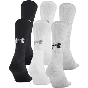 imageUnder Armour Adult Training Cotton Crew Socks MultipairsTrue Gray Heather 2 6pairs