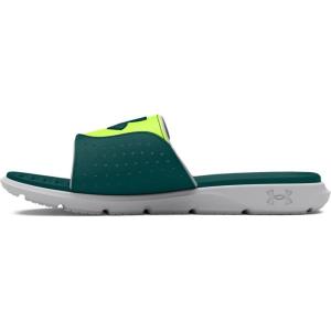 imageUnder Armour Kids Ignite Pro Slide Sandal104 Mod GrayHighvis YellowHydro Teal
