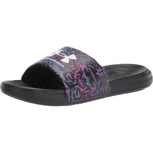 imageUnder Armour Womens Ansa Graphic Fixed Strap Slide SandalBlack 004Mineral Blue