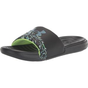 imageUnder Armour Womens Ansa Graphic Fixed Strap Slide SandalBlack 008Metallic Ore