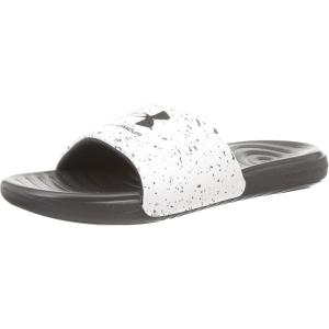 imageUnder Armour Womens Ansa Graphic Fixed Strap Slide SandalWhite 109Metallic Ore