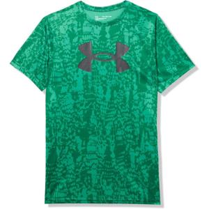 imageUnder Armour Boys Tech Big Logo Printed ShortSleeve TShirt305 Team Kelly Green   Black
