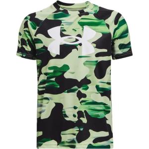 imageUnder Armour Boys Tech Big Logo Printed ShortSleeve TShirt369 Phosphor Green   White