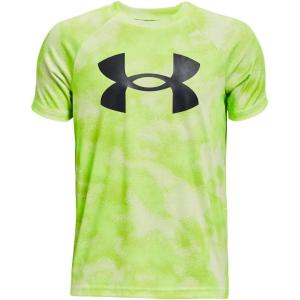 imageUnder Armour Boys Tech Big Logo Printed ShortSleeve TShirt370 Lime Surge   White