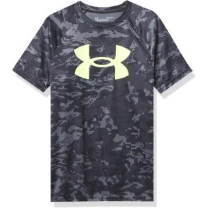 imageUnder Armour Boys Tech Big Logo Printed ShortSleeve TShirtBlack 004Highvis Yellow