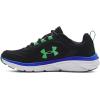 imageUnder Armour Kids Grade School Assert 9 Running Shoe005 BlackVersa BlueExtreme Green
