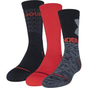 imageUnder Armour Youth Phenom Crew Socks 3PairsBlackGray Assorted