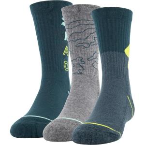 imageUnder Armour Youth Phenom Crew Socks 3PairsBlackout TealPitch Gray