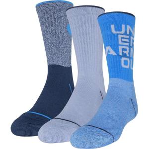 imageUnder Armour Youth Phenom Crew Socks 3PairsBlue Circuit Assorted