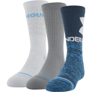 imageUnder Armour Youth Phenom Crew Socks 3PairsBlue Note Assorted
