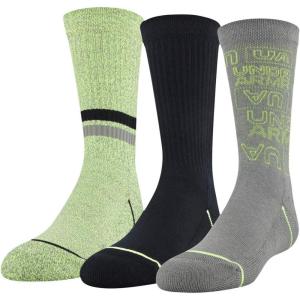 imageUnder Armour Youth Phenom Crew Socks 3PairsGravity Green Assorted
