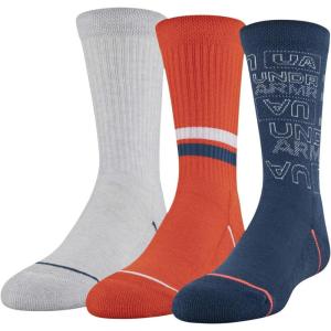 imageUnder Armour Youth Phenom Crew Socks 3PairsTrue Ink Blue Assorted