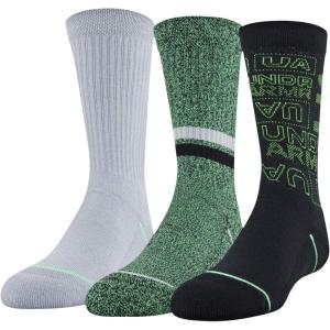 imageUnder Armour Youth Phenom Crew Socks 3PairsVapor Green Assorted
