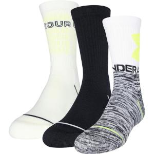 imageUnder Armour Youth Phenom Crew Socks 3PairsWhiteHigh Vis Yellow Assorted