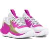 imageUnder Armour Kids Pre School Jet 23 Basketball Shoe105 WhiteVivid MagentaMetallic Gold