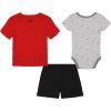 imageUnder Armour babyboys 3piece Set Bodysuit Graphic Tshirt and Shorts Crew NecklineBlackRed Winner