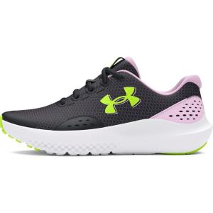 imageUnder Armour Girls Grade School Surge 4 Sneaker001 BlackPurple AceHigh Vis Yellow