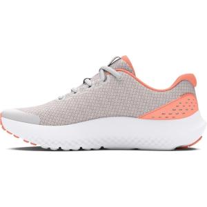 imageUnder Armour Girls Grade School Surge 4 Sneaker102 Distant GrayFlare OrangeMetallic Silver