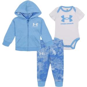imageUnder Armour babyboys 3piece Set Bodysuit Graphic Tshirt and Shorts Crew NecklineCarolina Blue  Hoodie