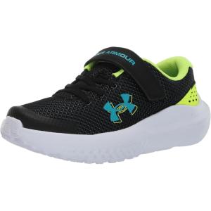 imageUnder Armour Boys Pre School Surge 4 Alternate Closure Sneaker003 BlackHigh Vis YellowCircuit Teal