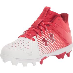imageUnder Armour Boys Leadoff Mid Junior Rubber Molded Cleat Baseball ShoeRed