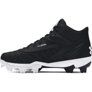 imageUnder Armour Boys Leadoff Mid Rm Jr 30 Sneaker001 BlackBlackWhite