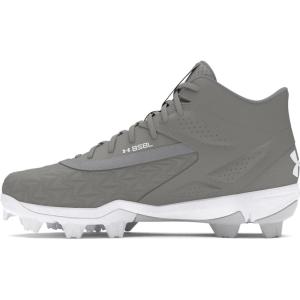 imageUnder Armour Boys Leadoff Mid Rm Jr 30 Sneaker100 Baseball GrayBaseball GrayWhite