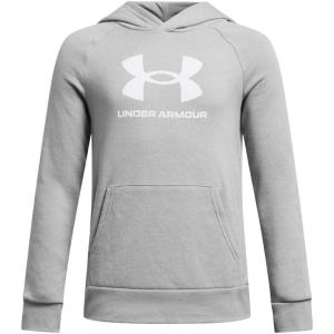imageUnder Armour Boys Rival Fleece Big Logo Hoodie011 Mod Gray Light Heather   White