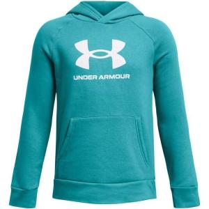 imageUnder Armour Boys Rival Fleece Big Logo Hoodie464 Circuit Teal   White