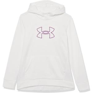 imageUnder Armour Girls Fleece Big Logo Hoodie100 White   Mystic Magenta