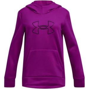 imageUnder Armour Girls Fleece Big Logo Hoodie573 Mystic Magenta   White