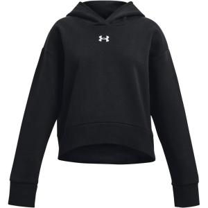 imageUnder Armour Girls Rival Fleece Crop Hoodie001 Black   White