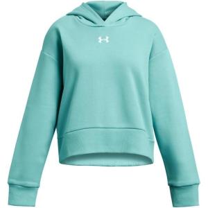 imageUnder Armour Girls Rival Fleece Crop Hoodie482 Radial Turquoise   White
