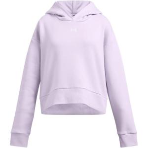 imageUnder Armour Girls Rival Fleece Crop Hoodie535 Salt Purple   Black