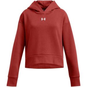 imageUnder Armour Girls Rival Fleece Crop Hoodie840 Earthen Orange   White