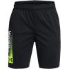 imageUnder Armour Boys Tech Wordmark Shorts001 Black   Highvis Yellow