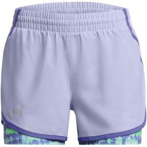 imageUnder Armour Girls Fly by 2in1 Shorts539 Celeste  Starlight  Reflective