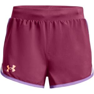 imageUnder Armour Girls Fly by Shorts635 Charged Cherry  Digi Purple  Orange Tropic
