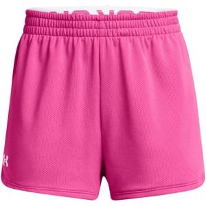 imageUnder Armour Girls Play Up Mesh Shorts652 Rebel Pink   White