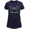 imageUnder Armour Girls Tech Big Logo Short Sleeve TShirt410 Midnight Navy   Antifreeze