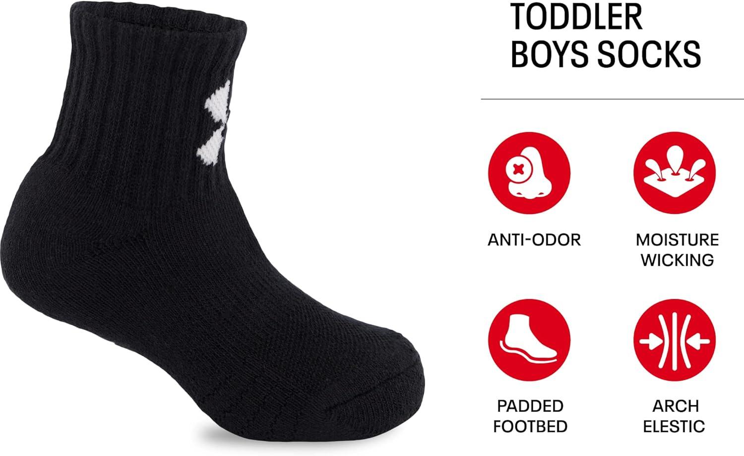 imageUnder Armour Boys Multi Pack Quarter SockBlack
