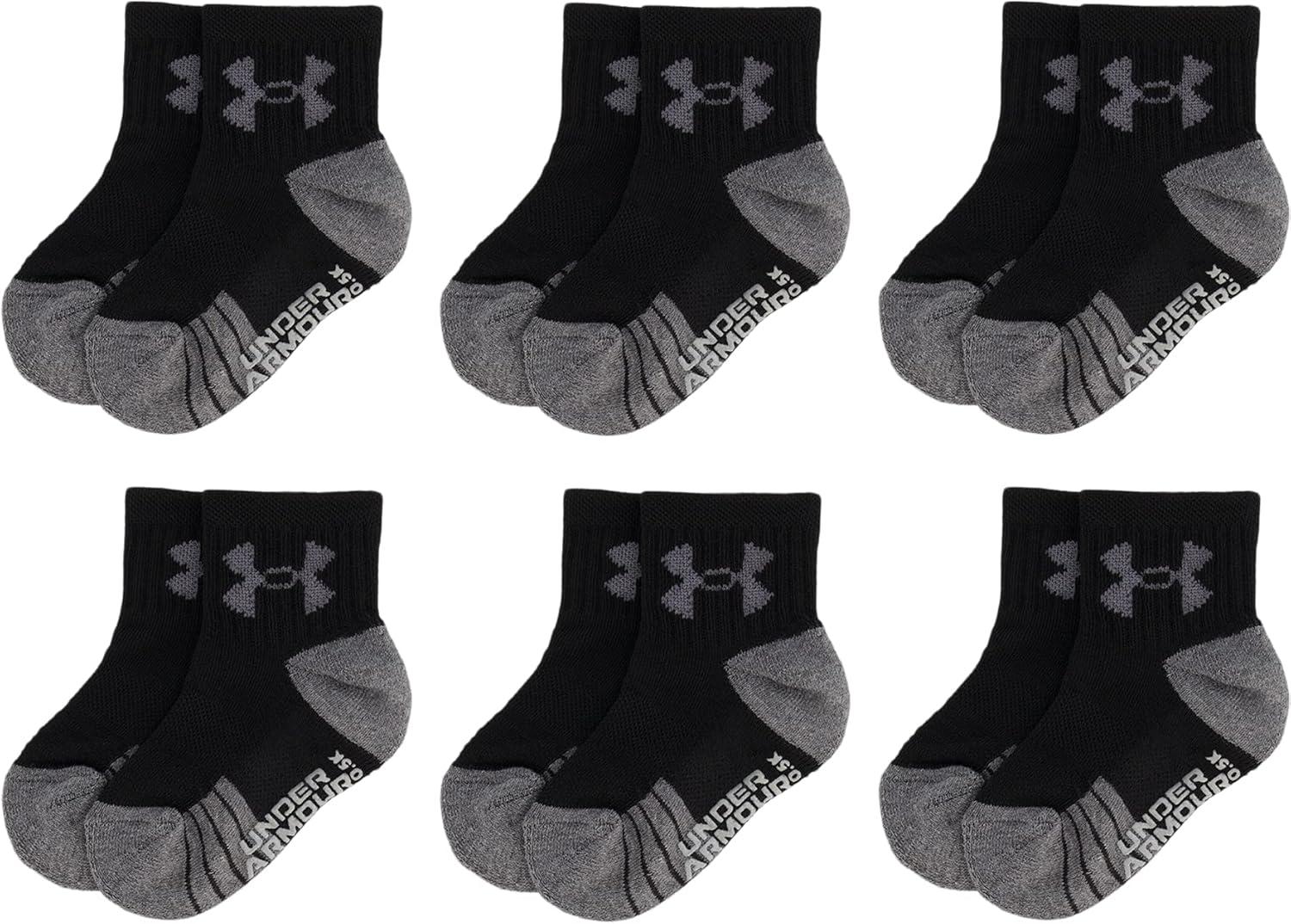 imageUnder Armour Boys Multi Pack Quarter SockBlack Tech