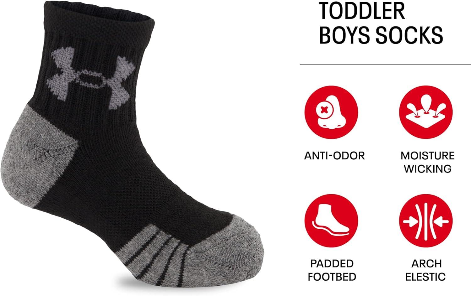 imageUnder Armour Boys Multi Pack Quarter SockBlack Tech